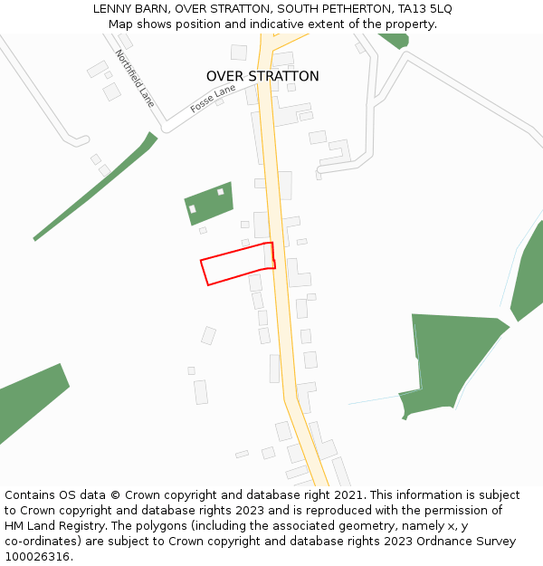 LENNY BARN, OVER STRATTON, SOUTH PETHERTON, TA13 5LQ: Location map and indicative extent of plot