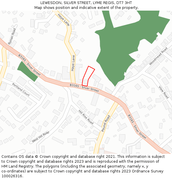 LEWESDON, SILVER STREET, LYME REGIS, DT7 3HT: Location map and indicative extent of plot