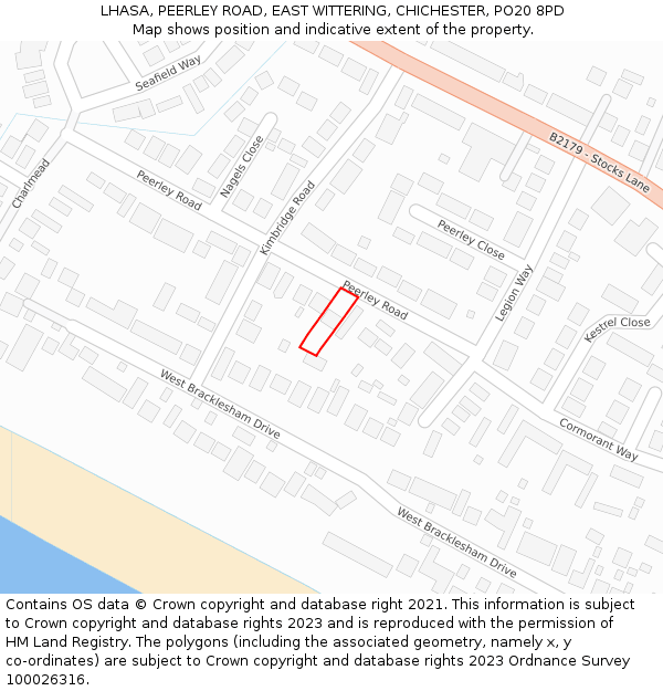 LHASA, PEERLEY ROAD, EAST WITTERING, CHICHESTER, PO20 8PD: Location map and indicative extent of plot