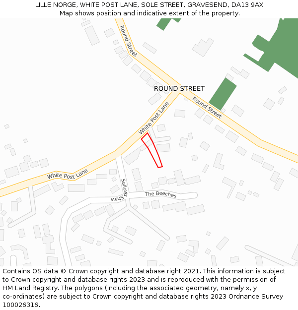 LILLE NORGE, WHITE POST LANE, SOLE STREET, GRAVESEND, DA13 9AX: Location map and indicative extent of plot