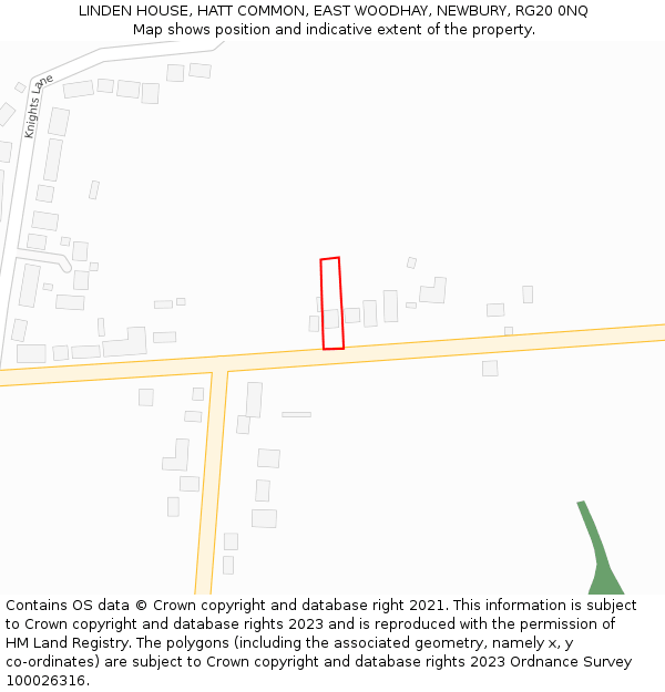 LINDEN HOUSE, HATT COMMON, EAST WOODHAY, NEWBURY, RG20 0NQ: Location map and indicative extent of plot