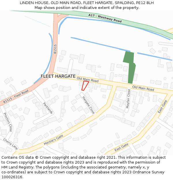 LINDEN HOUSE, OLD MAIN ROAD, FLEET HARGATE, SPALDING, PE12 8LH: Location map and indicative extent of plot