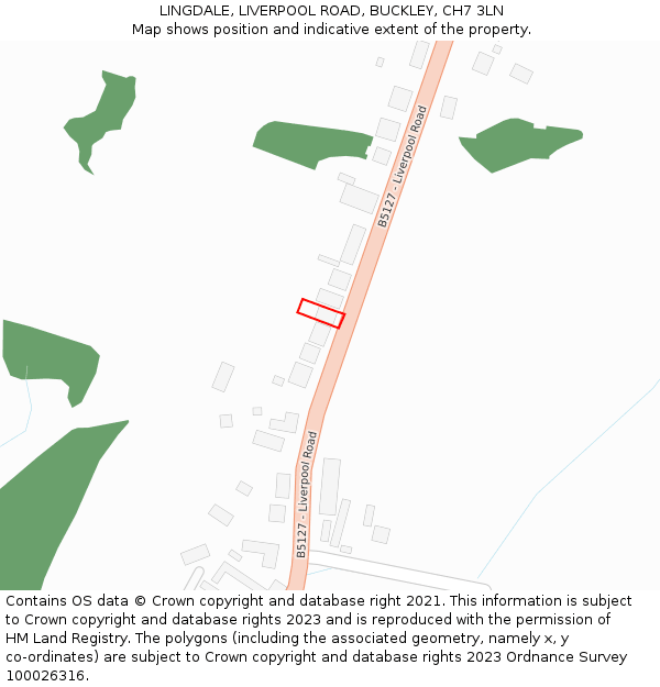 LINGDALE, LIVERPOOL ROAD, BUCKLEY, CH7 3LN: Location map and indicative extent of plot