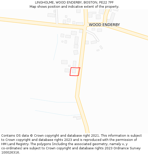 LINGHOLME, WOOD ENDERBY, BOSTON, PE22 7PF: Location map and indicative extent of plot