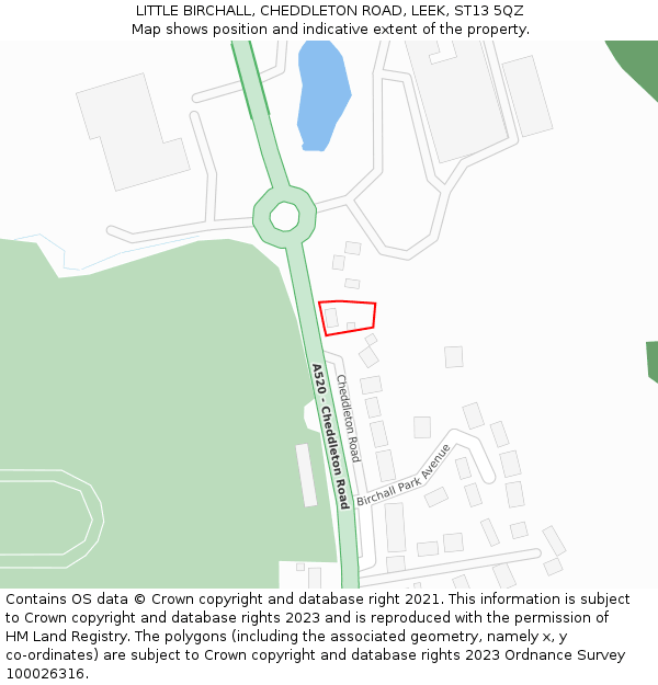 LITTLE BIRCHALL, CHEDDLETON ROAD, LEEK, ST13 5QZ: Location map and indicative extent of plot