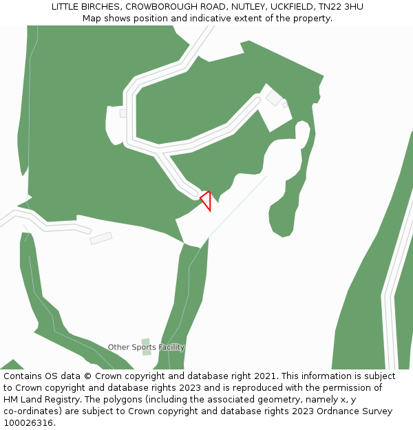 LITTLE BIRCHES, CROWBOROUGH ROAD, NUTLEY, UCKFIELD, TN22 3HU: Location map and indicative extent of plot