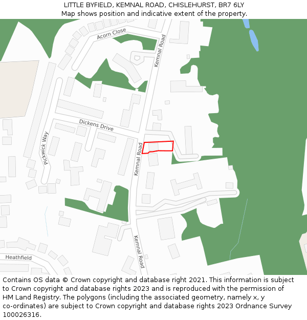 LITTLE BYFIELD, KEMNAL ROAD, CHISLEHURST, BR7 6LY: Location map and indicative extent of plot