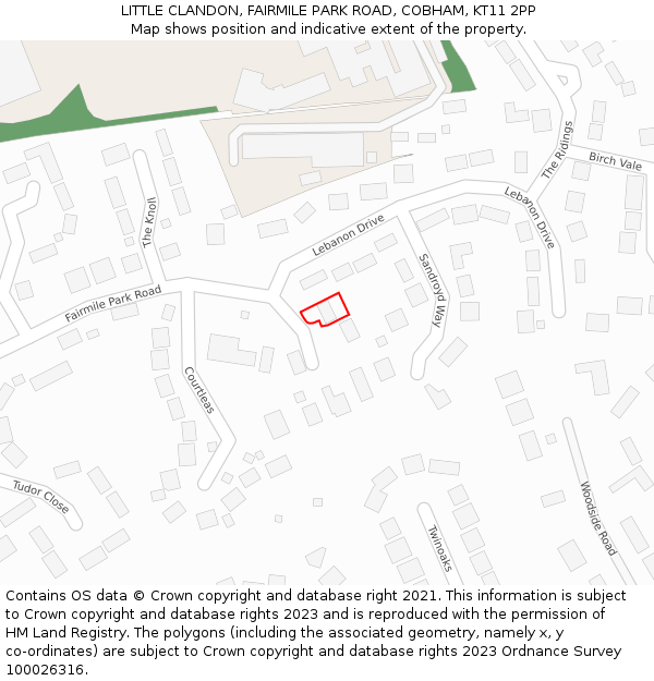 LITTLE CLANDON, FAIRMILE PARK ROAD, COBHAM, KT11 2PP: Location map and indicative extent of plot