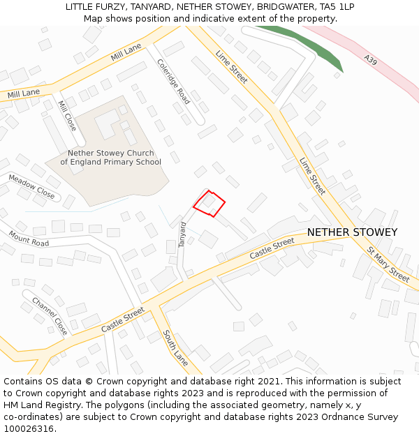 LITTLE FURZY, TANYARD, NETHER STOWEY, BRIDGWATER, TA5 1LP: Location map and indicative extent of plot