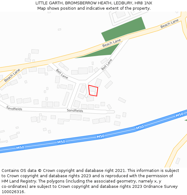 LITTLE GARTH, BROMSBERROW HEATH, LEDBURY, HR8 1NX: Location map and indicative extent of plot