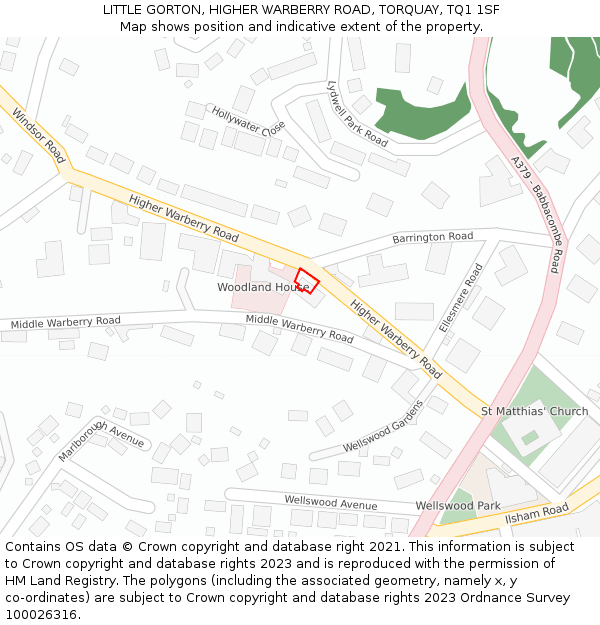 LITTLE GORTON, HIGHER WARBERRY ROAD, TORQUAY, TQ1 1SF: Location map and indicative extent of plot