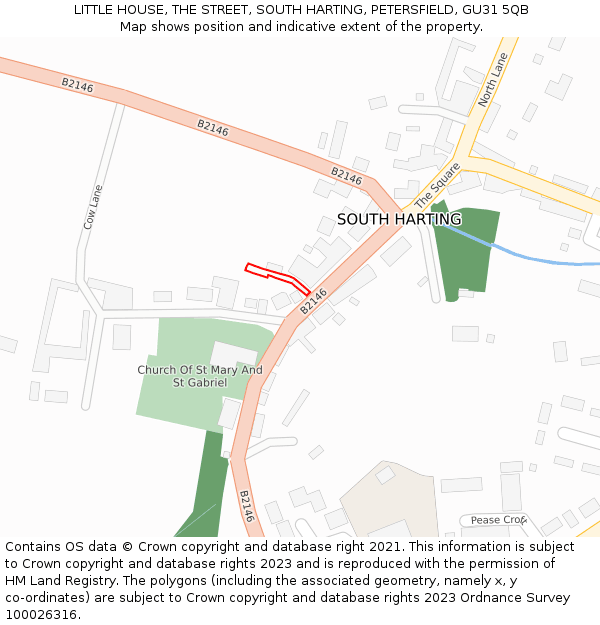LITTLE HOUSE, THE STREET, SOUTH HARTING, PETERSFIELD, GU31 5QB: Location map and indicative extent of plot