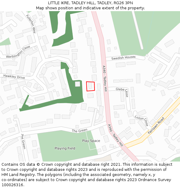 LITTLE IKRE, TADLEY HILL, TADLEY, RG26 3PN: Location map and indicative extent of plot