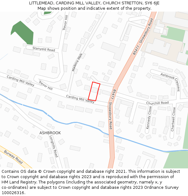 LITTLEMEAD, CARDING MILL VALLEY, CHURCH STRETTON, SY6 6JE: Location map and indicative extent of plot