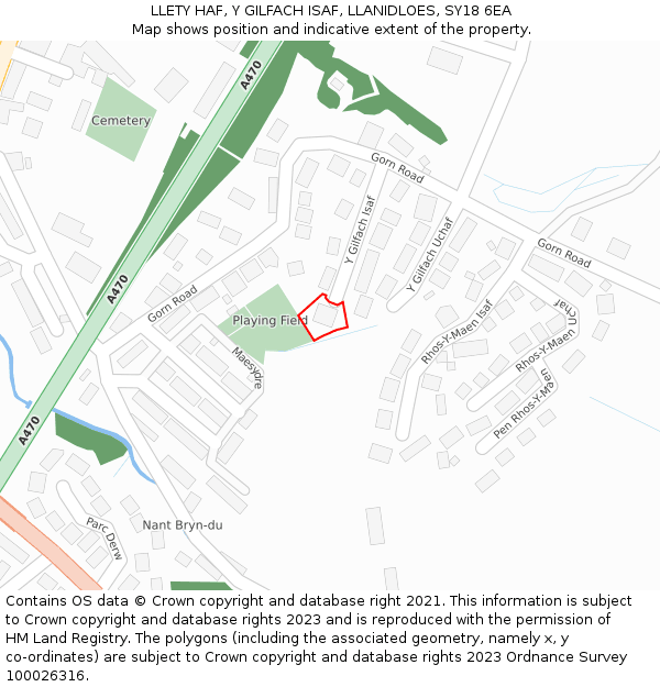 LLETY HAF, Y GILFACH ISAF, LLANIDLOES, SY18 6EA: Location map and indicative extent of plot