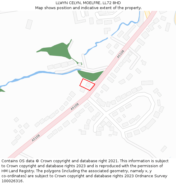 LLWYN CELYN, MOELFRE, LL72 8HD: Location map and indicative extent of plot