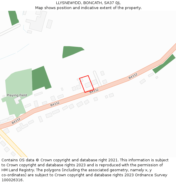 LLYSNEWYDD, BONCATH, SA37 0JL: Location map and indicative extent of plot