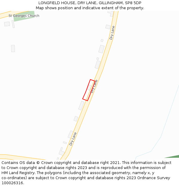 LONGFIELD HOUSE, DRY LANE, GILLINGHAM, SP8 5DP: Location map and indicative extent of plot