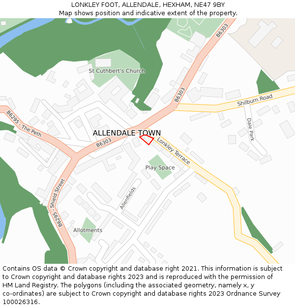 LONKLEY FOOT, ALLENDALE, HEXHAM, NE47 9BY: Location map and indicative extent of plot