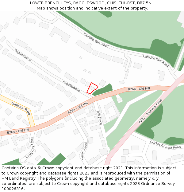 LOWER BRENCHLEYS, RAGGLESWOOD, CHISLEHURST, BR7 5NH: Location map and indicative extent of plot