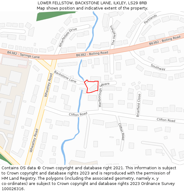 LOWER FELLSTOW, BACKSTONE LANE, ILKLEY, LS29 8RB: Location map and indicative extent of plot