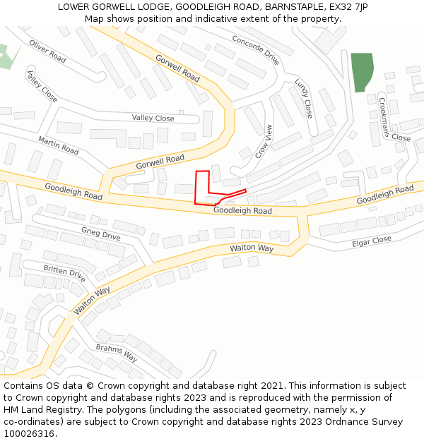 LOWER GORWELL LODGE, GOODLEIGH ROAD, BARNSTAPLE, EX32 7JP: Location map and indicative extent of plot