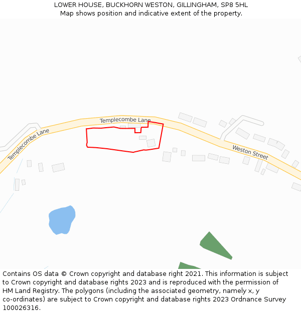 LOWER HOUSE, BUCKHORN WESTON, GILLINGHAM, SP8 5HL: Location map and indicative extent of plot