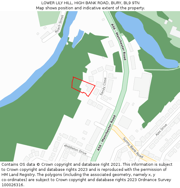 LOWER LILY HILL, HIGH BANK ROAD, BURY, BL9 9TN: Location map and indicative extent of plot