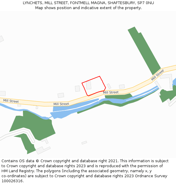 LYNCHETS, MILL STREET, FONTMELL MAGNA, SHAFTESBURY, SP7 0NU: Location map and indicative extent of plot