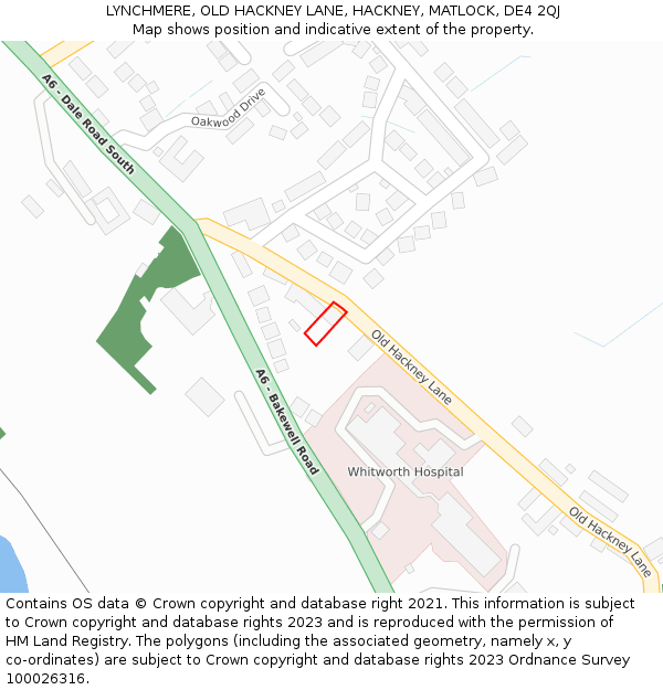 LYNCHMERE, OLD HACKNEY LANE, HACKNEY, MATLOCK, DE4 2QJ: Location map and indicative extent of plot