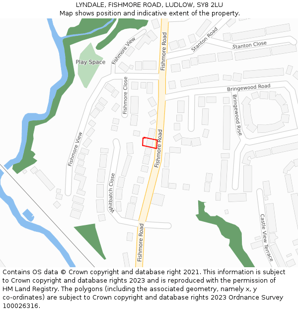 LYNDALE, FISHMORE ROAD, LUDLOW, SY8 2LU: Location map and indicative extent of plot