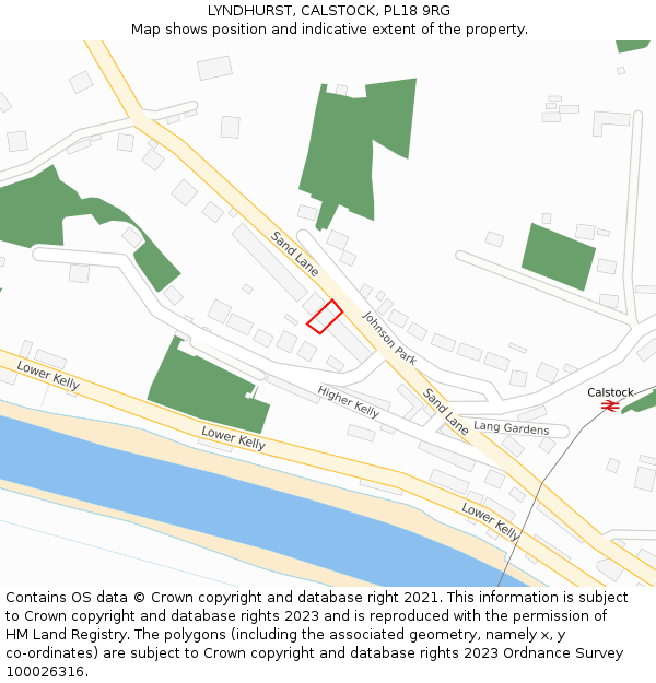 LYNDHURST, CALSTOCK, PL18 9RG: Location map and indicative extent of plot