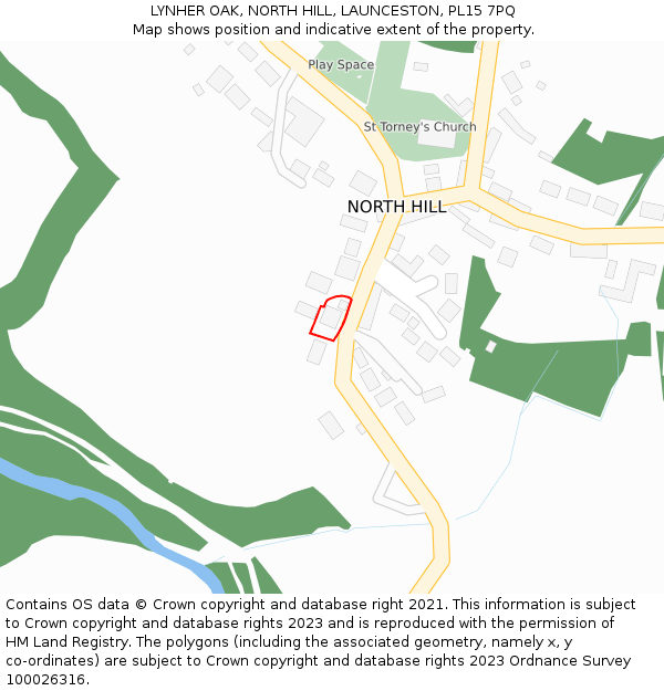 LYNHER OAK, NORTH HILL, LAUNCESTON, PL15 7PQ: Location map and indicative extent of plot