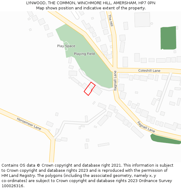 LYNWOOD, THE COMMON, WINCHMORE HILL, AMERSHAM, HP7 0PN: Location map and indicative extent of plot