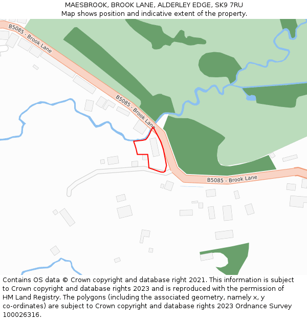 MAESBROOK, BROOK LANE, ALDERLEY EDGE, SK9 7RU: Location map and indicative extent of plot