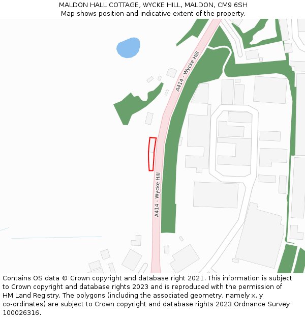 MALDON HALL COTTAGE, WYCKE HILL, MALDON, CM9 6SH: Location map and indicative extent of plot
