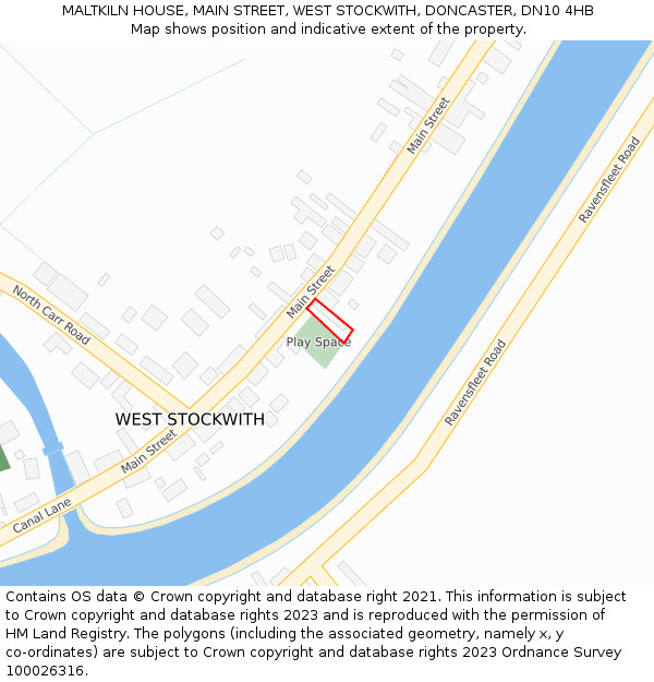 MALTKILN HOUSE, MAIN STREET, WEST STOCKWITH, DONCASTER, DN10 4HB: Location map and indicative extent of plot