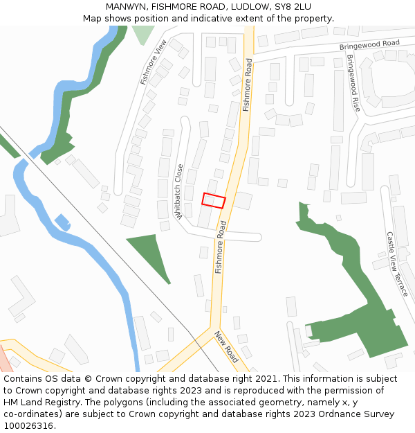MANWYN, FISHMORE ROAD, LUDLOW, SY8 2LU: Location map and indicative extent of plot