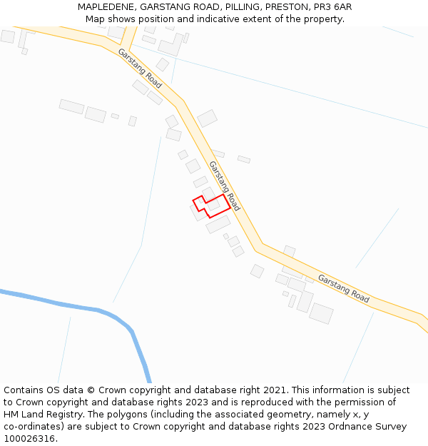 MAPLEDENE, GARSTANG ROAD, PILLING, PRESTON, PR3 6AR: Location map and indicative extent of plot