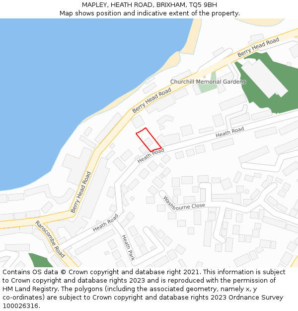 MAPLEY, HEATH ROAD, BRIXHAM, TQ5 9BH: Location map and indicative extent of plot