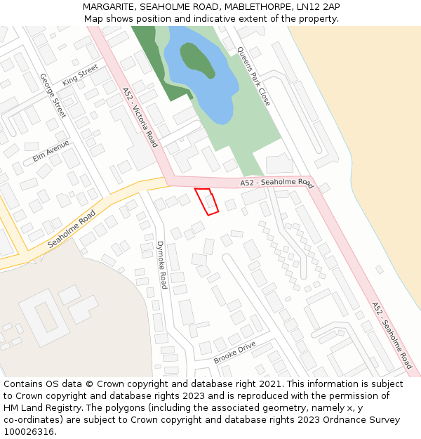 MARGARITE, SEAHOLME ROAD, MABLETHORPE, LN12 2AP: Location map and indicative extent of plot
