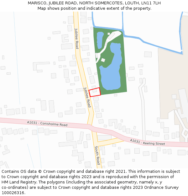 MARISCO, JUBILEE ROAD, NORTH SOMERCOTES, LOUTH, LN11 7LH: Location map and indicative extent of plot