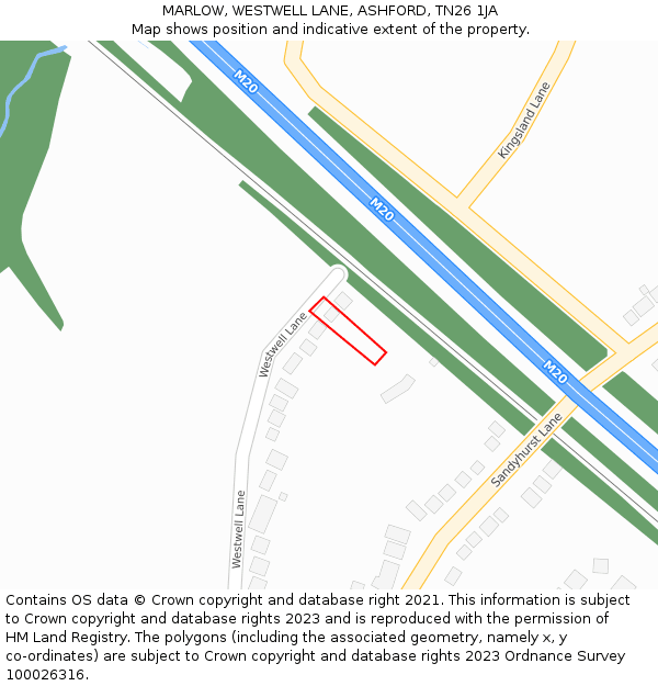 MARLOW, WESTWELL LANE, ASHFORD, TN26 1JA: Location map and indicative extent of plot