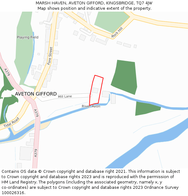 MARSH HAVEN, AVETON GIFFORD, KINGSBRIDGE, TQ7 4JW: Location map and indicative extent of plot