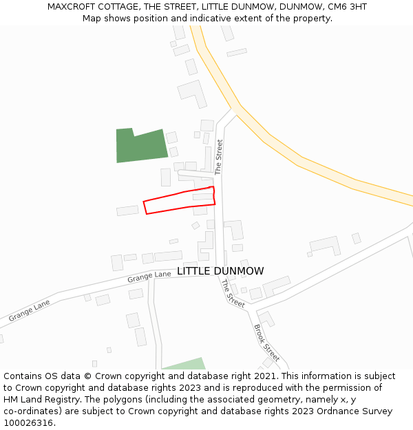 MAXCROFT COTTAGE, THE STREET, LITTLE DUNMOW, DUNMOW, CM6 3HT: Location map and indicative extent of plot