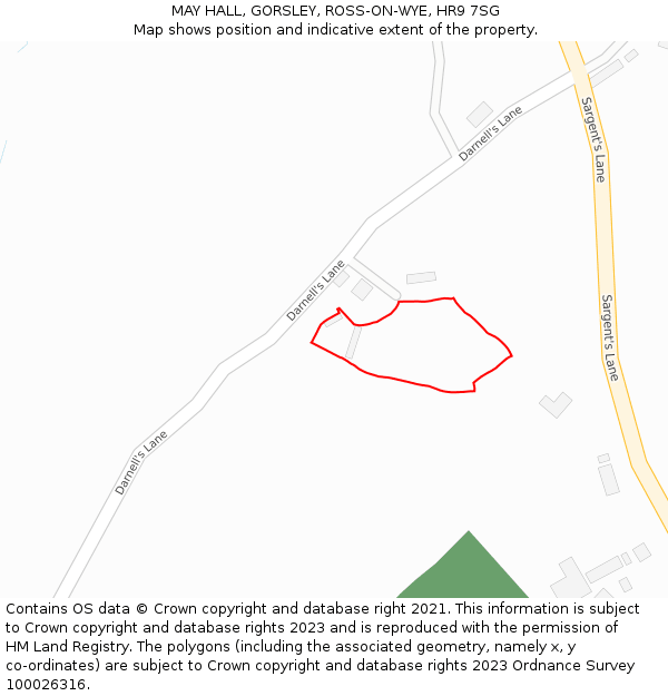 MAY HALL, GORSLEY, ROSS-ON-WYE, HR9 7SG: Location map and indicative extent of plot