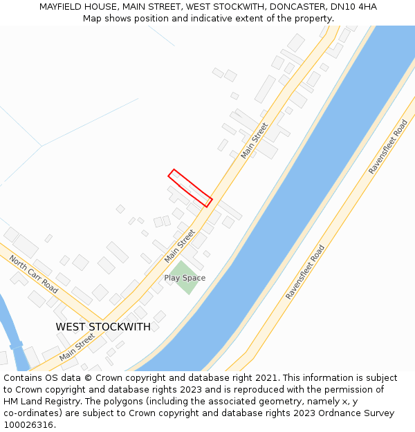 MAYFIELD HOUSE, MAIN STREET, WEST STOCKWITH, DONCASTER, DN10 4HA: Location map and indicative extent of plot
