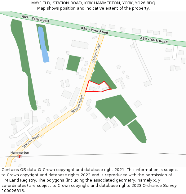 MAYFIELD, STATION ROAD, KIRK HAMMERTON, YORK, YO26 8DQ: Location map and indicative extent of plot