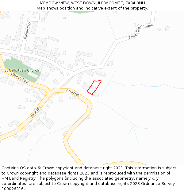 MEADOW VIEW, WEST DOWN, ILFRACOMBE, EX34 8NH: Location map and indicative extent of plot