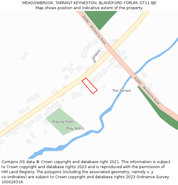 MEADOWBROOK, TARRANT KEYNESTON, BLANDFORD FORUM, DT11 9JE: Location map and indicative extent of plot